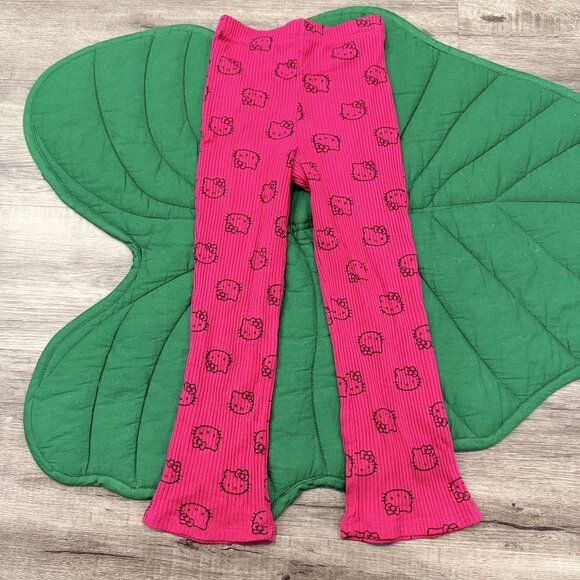 Hello Kitty Girls 6 6X Dark Pink Maroon Ribbed Pants - Picture 1 of 4